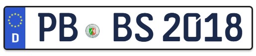 Kennzeichen PB BS 2018